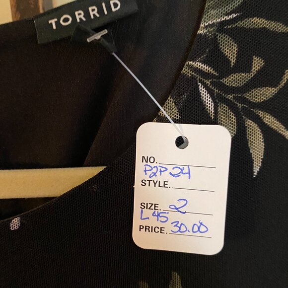 Torrid Swing Style Black with Flowers Dress - Picture 4 of 10